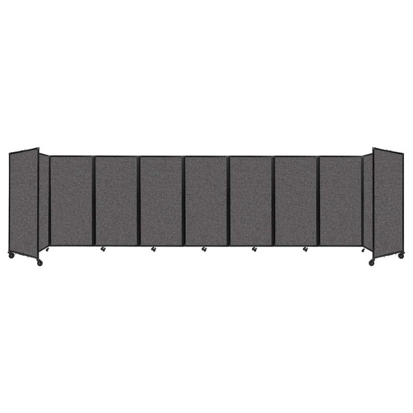 Room Divider 360 Folding Portable Partition 25' x 6' Charcoal Gray Fabric
